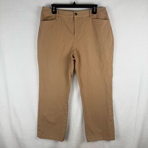Ralph Lauren Petite Khaki Pants Straight Leg, Women's Size 14P, Cotton